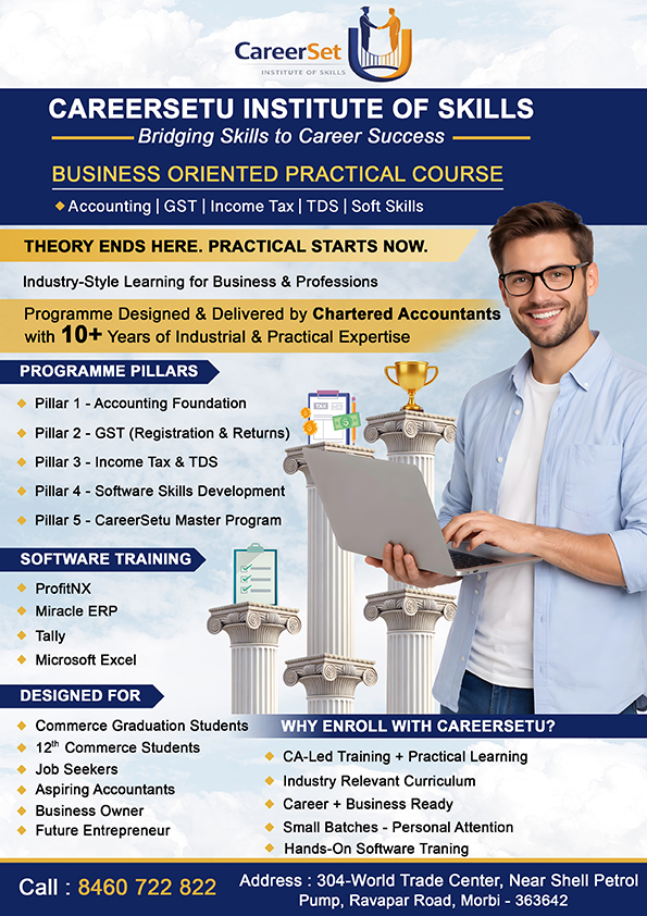 CareerSetu Institute of Skills Accounting GST Course Morbi